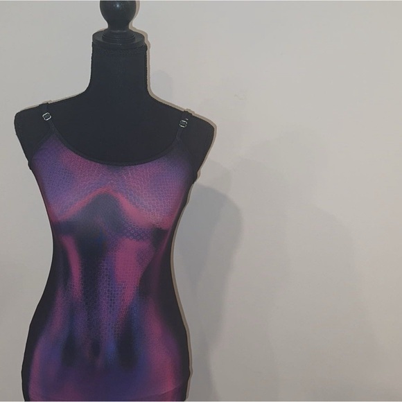 Xs new camisole body outlined black/ purple tight summer mini dress never worn - Picture 6 of 17